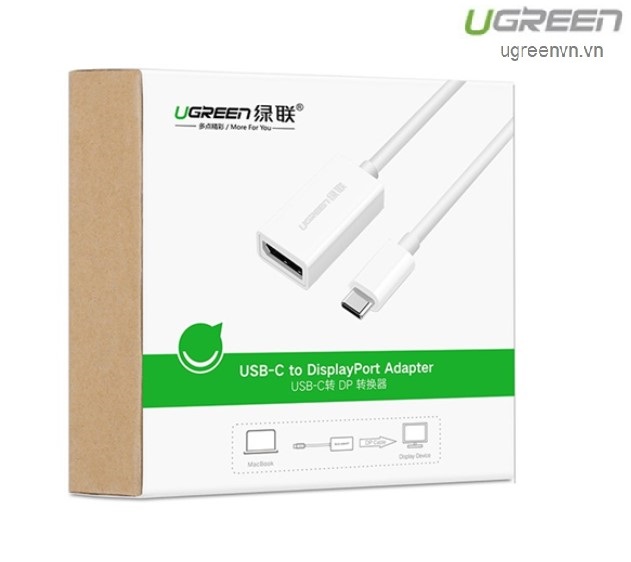 Cáp chuyển đổi USB Type-C to Displayport (Female) Ugreen 40372 chính hãng